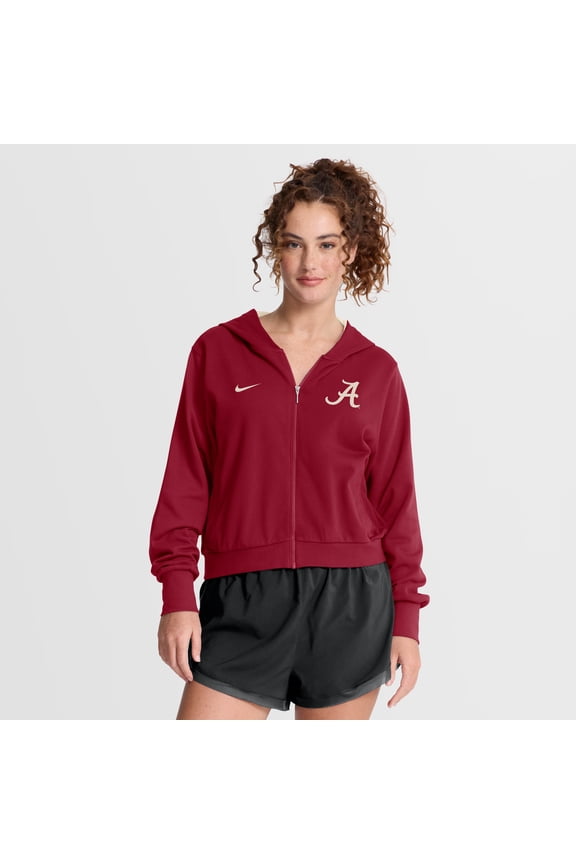 Women's Nike Crimson Alabama Crimson Tide Mantra Cropped Full-Zip Hoodie