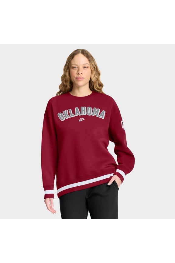 Women's Nike Crimson Oklahoma Sooners Oversized Legacy Phoenix Sweatshirt