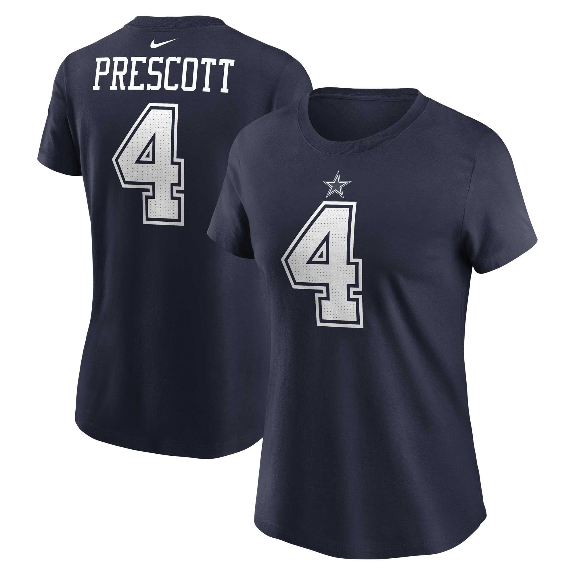 Women's Nike Dak Prescott Navy Dallas Cowboys Player Name Number