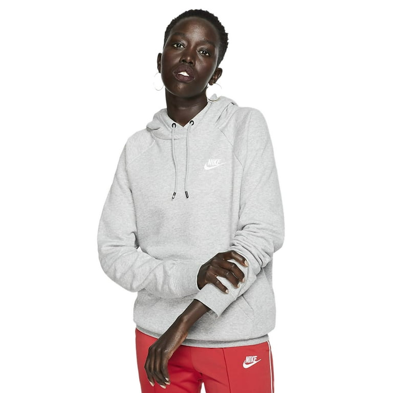 Women s Nike Dark Grey Heather Essential Fleece Hoodie BV4124 063 XL Walmart