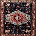 thumbnail image 1 of Ahgly Company Machine Washable Indoor Square Traditional Brown Area Rugs, 5' Square, 1 of 7