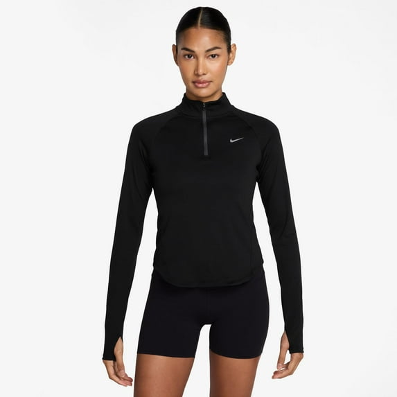 Women's Nike Dri-FIT 1/2-Zip Running Top Color: Black Size: MEDIUM