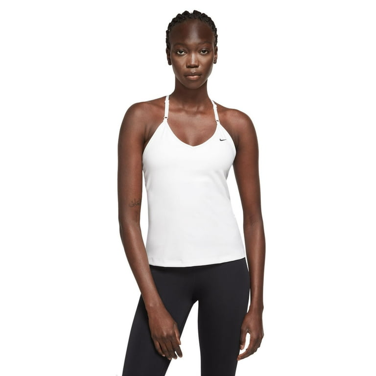 Women s Nike Dri FIT Indy Sports Bra Tank Top Color White Size SMALL Walmart