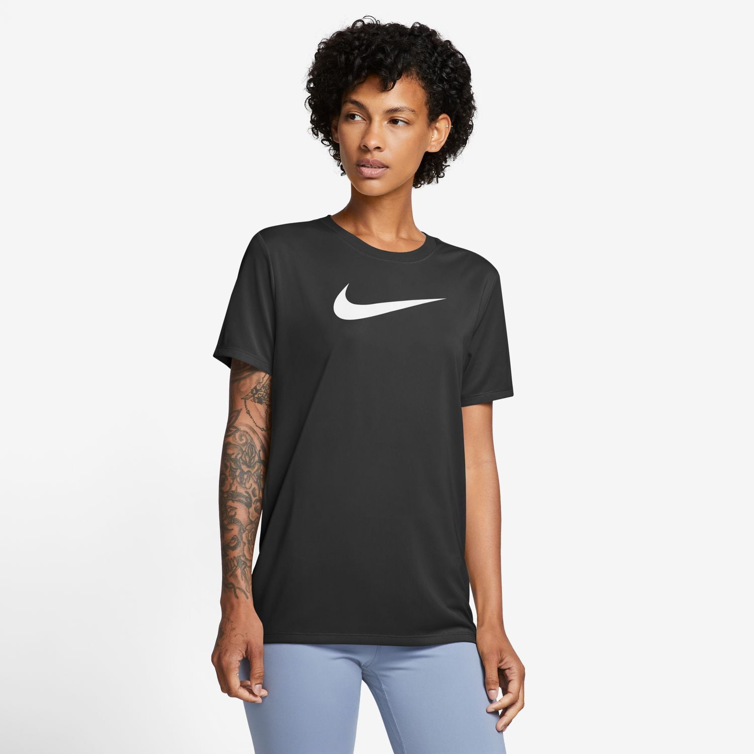 Women's Nike Dri-FIT Swoosh Graphic T-Shirt Color: Black Size: XX LARGE ...