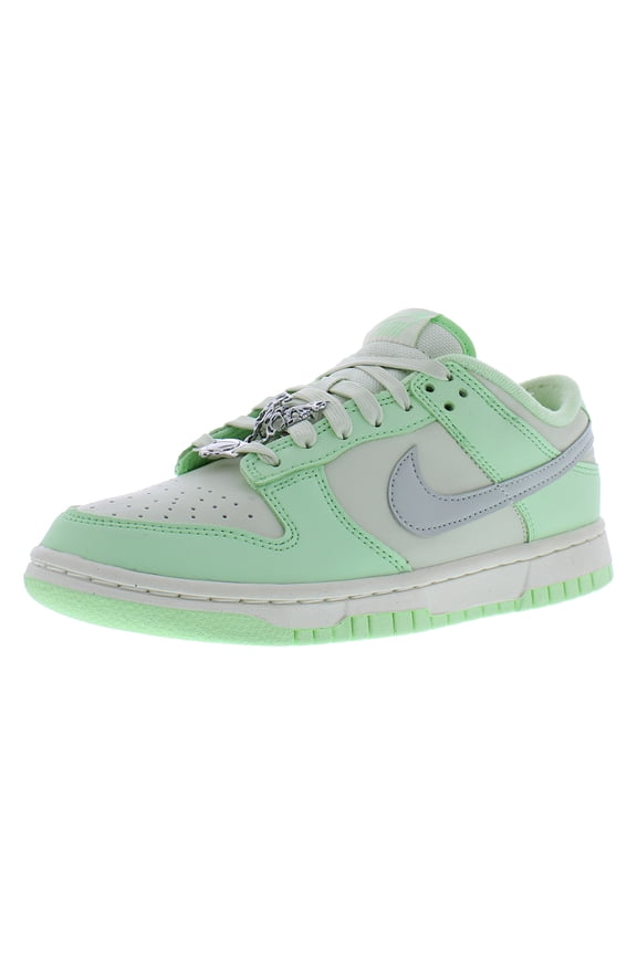 Dunk Low Next Nature SE Leather Womens Shoes Size 10, Color: Sea Glass/Light Silver