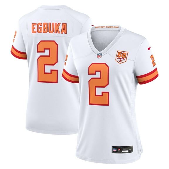 Women's Nike Emeka Egbuka '76 White Tampa Bay Buccaneers Alternate 50th Season Game Jersey