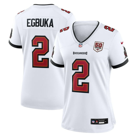 Women's Nike Emeka Egbuka White Tampa Bay Buccaneers 50th Season Game Jersey