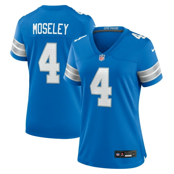 Women's Nike Emmanuel Moseley Blue Detroit Lions Team Game Jersey