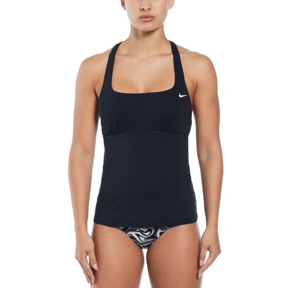 Women's Nike Essential Square Neck Swim Tankini Color: Black Size: LARGE