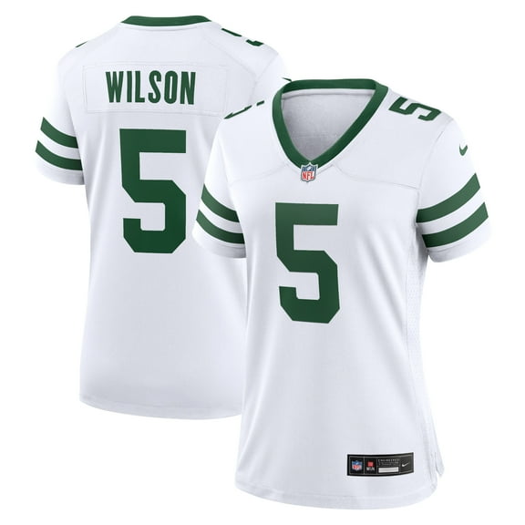 Women's Nike Garrett Wilson Legacy White New York Jets Game Jersey