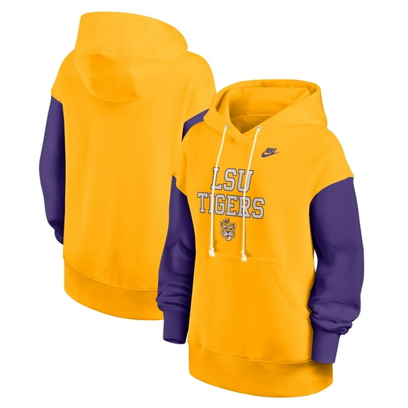 Women's Nike Gold/Purple LSU Tigers Oversized Legacy Phoenix Pullover Hoodie