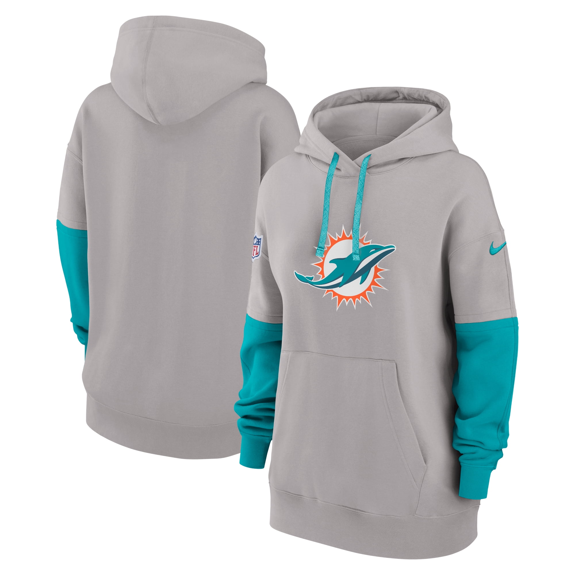 Women's Nike Gray Miami Dolphins 2024 Sideline Essential Fleece