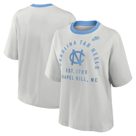 Women's Nike Gray North Carolina Tar Heels Legacy Arch Script Boxy T-Shirt