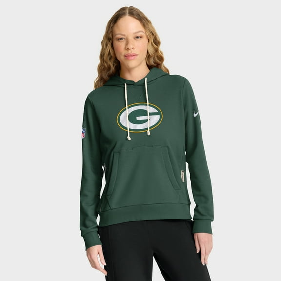 Women's Nike Green Green Bay Packers Sideline Standard Issue-Initial Home-Dri-FIT Hoodie