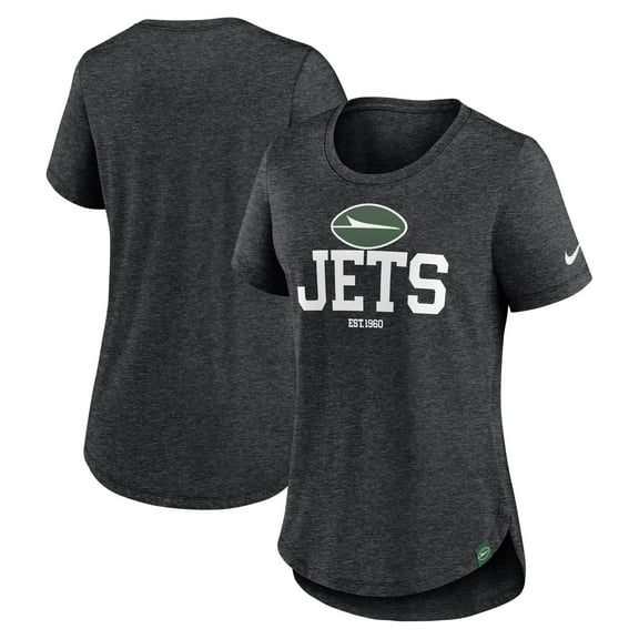 Women's Nike Heather Black New York Jets Fashion Tri-Blend T-Shirt