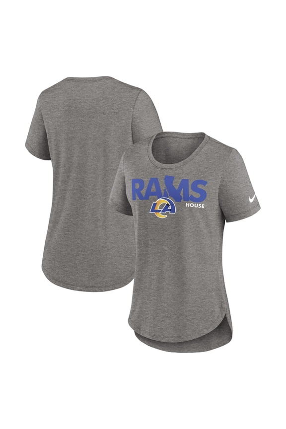Women's Nike Heather Charcoal Los Angeles Rams Local Fashion Tri-Blend T-Shirt