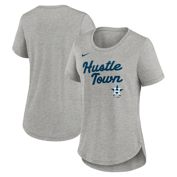 Women's Nike Heather Gray Houston Astros Script Tri-Blend T-Shirt