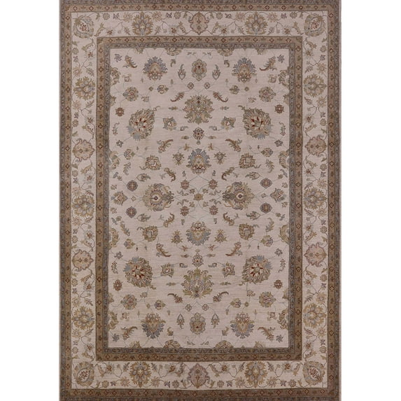 Ahgly Company Machine Washable Indoor Rectangle Industrial Modern Khaki Rose Pink Area Rugs, 2' x 5'