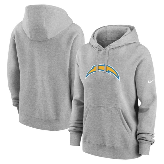Women's Nike Heather Gray Los Angeles Chargers Club Fleece Hoodie