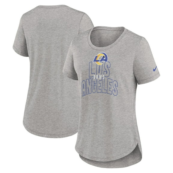 Women's Nike Heather Gray Los Angeles Rams Fashion Tri-Blend T-Shirt