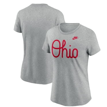 Women's Nike Heather Gray Ohio State Buckeyes Retro Script T-Shirt