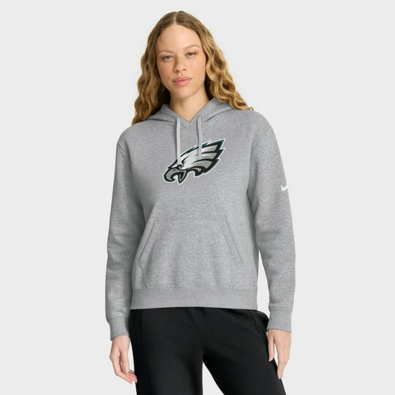 Women's Nike Heather Gray Philadelphia Eagles Club Fleece Hoodie