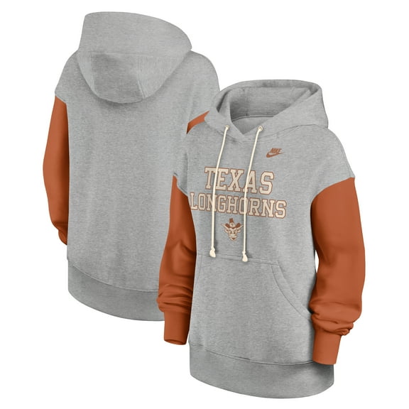 Women's Nike Heather Gray/Texas Orange Texas Longhorns Oversized Legacy Phoenix Pullover Hoodie
