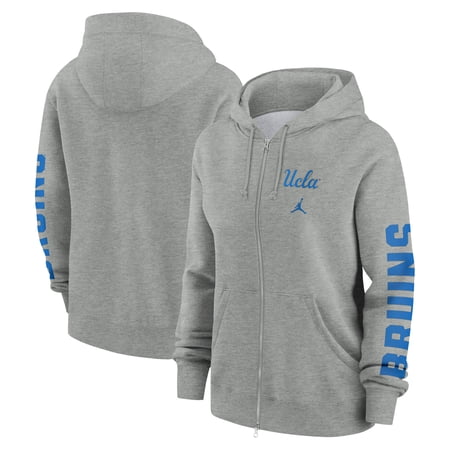 Women's-Nike Heather Gray UCLA Bruins Phoenix Full-Zip Hoodie