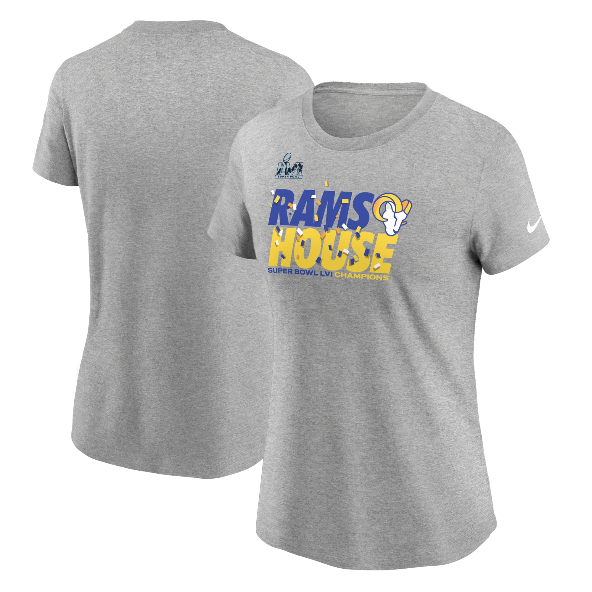 Women's Nike Heathered Gray Los Angeles Rams Super Bowl LVI