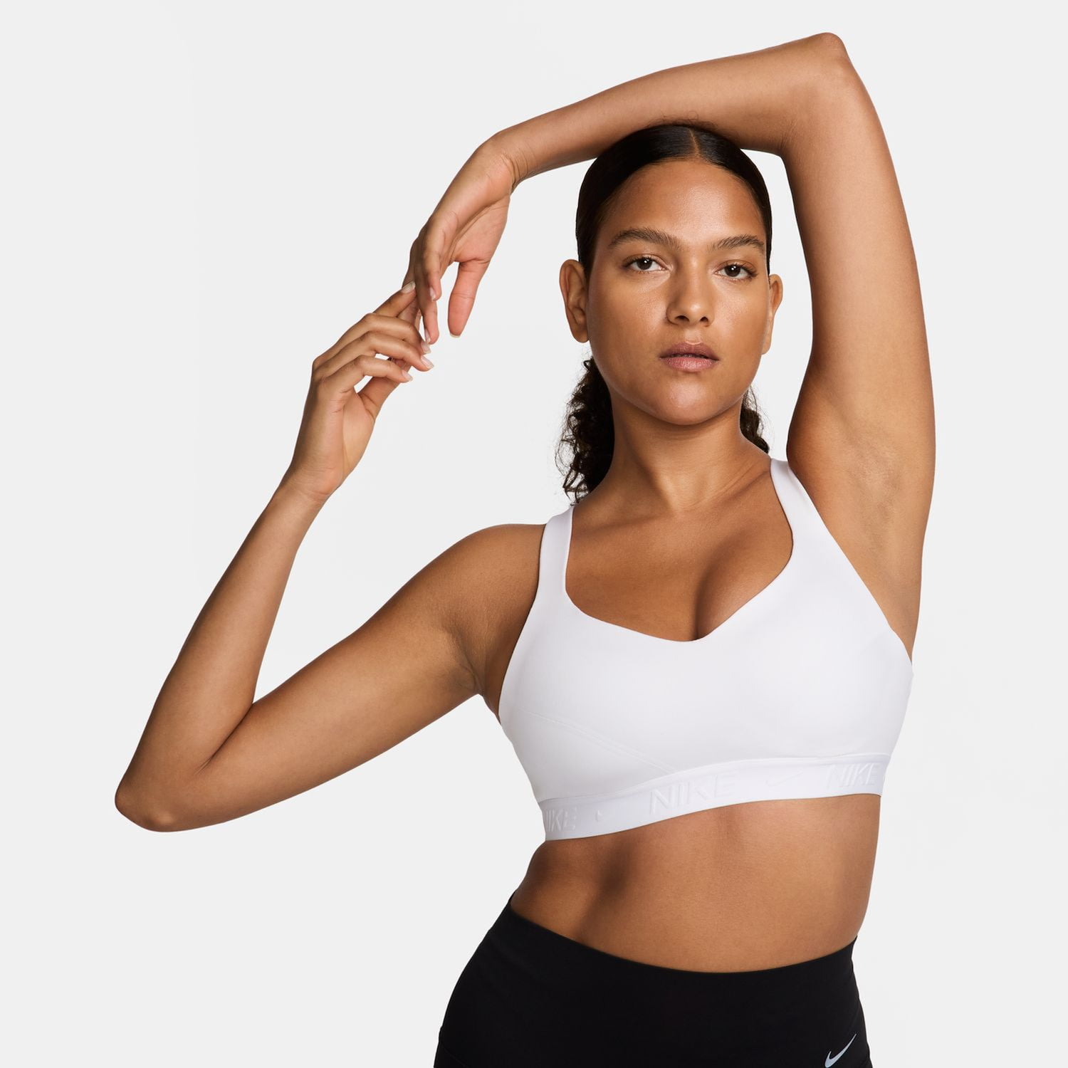 nike indy logo bra white