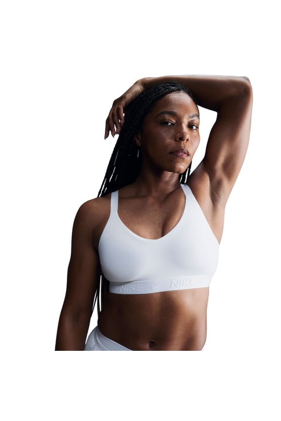 Women's Nike Indy Medium Support Padded Sports Bra Color: White Size: LARGE