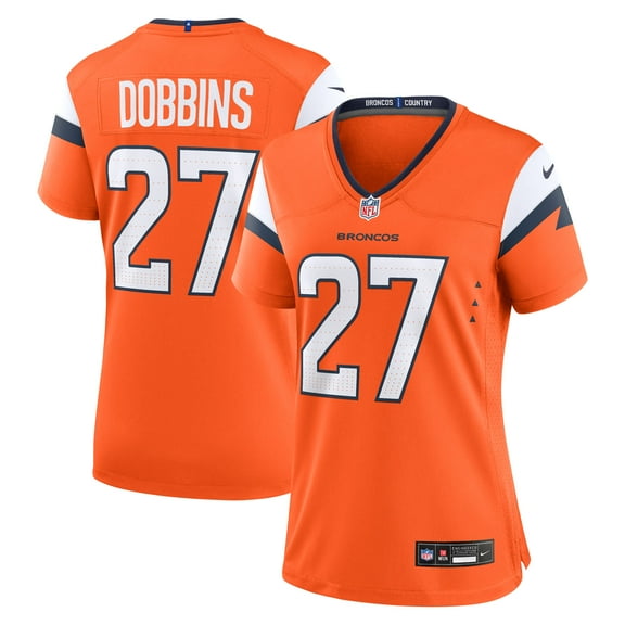 Women's Nike J.K. Dobbins  Orange Denver Broncos Team Game Jersey