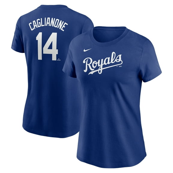 Women's Nike Jac Caglianone Royal Kansas City Royals Cooperstown Collection Fuse Name & Number T-Shirt
