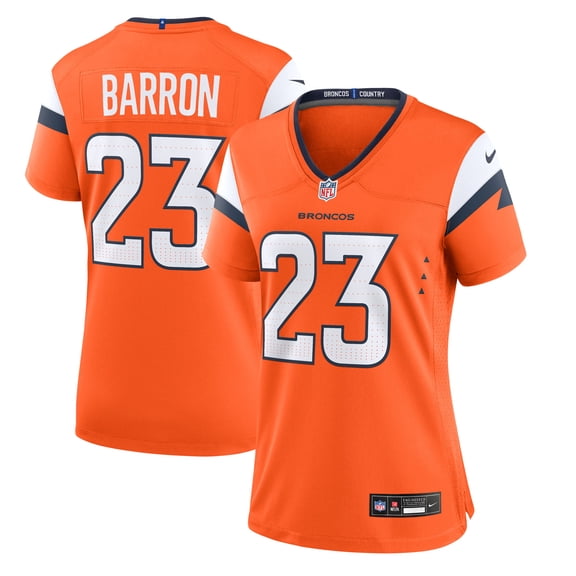 Women's Nike Jahdae Barron  Orange Denver Broncos Team Game Jersey