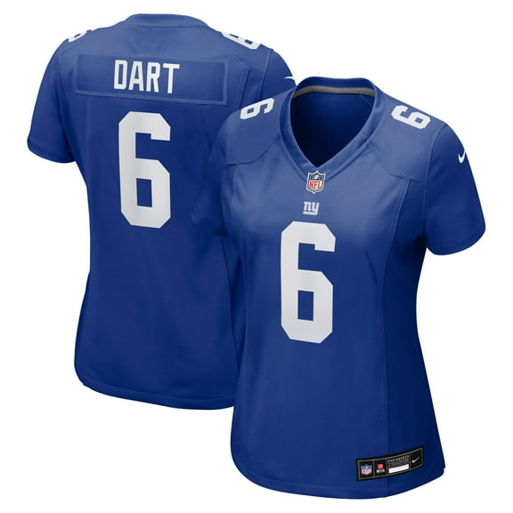Women's Nike Jaxson Dart  Royal New York Giants Team  Game Jersey
