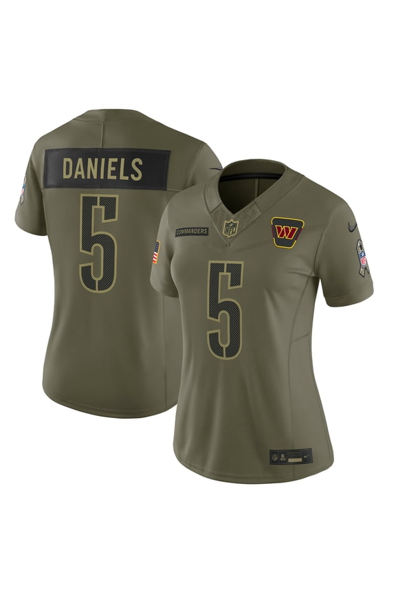 Women's Nike Jayden Daniels Olive Washington Commanders 2025 Salute to Service Limited Jersey