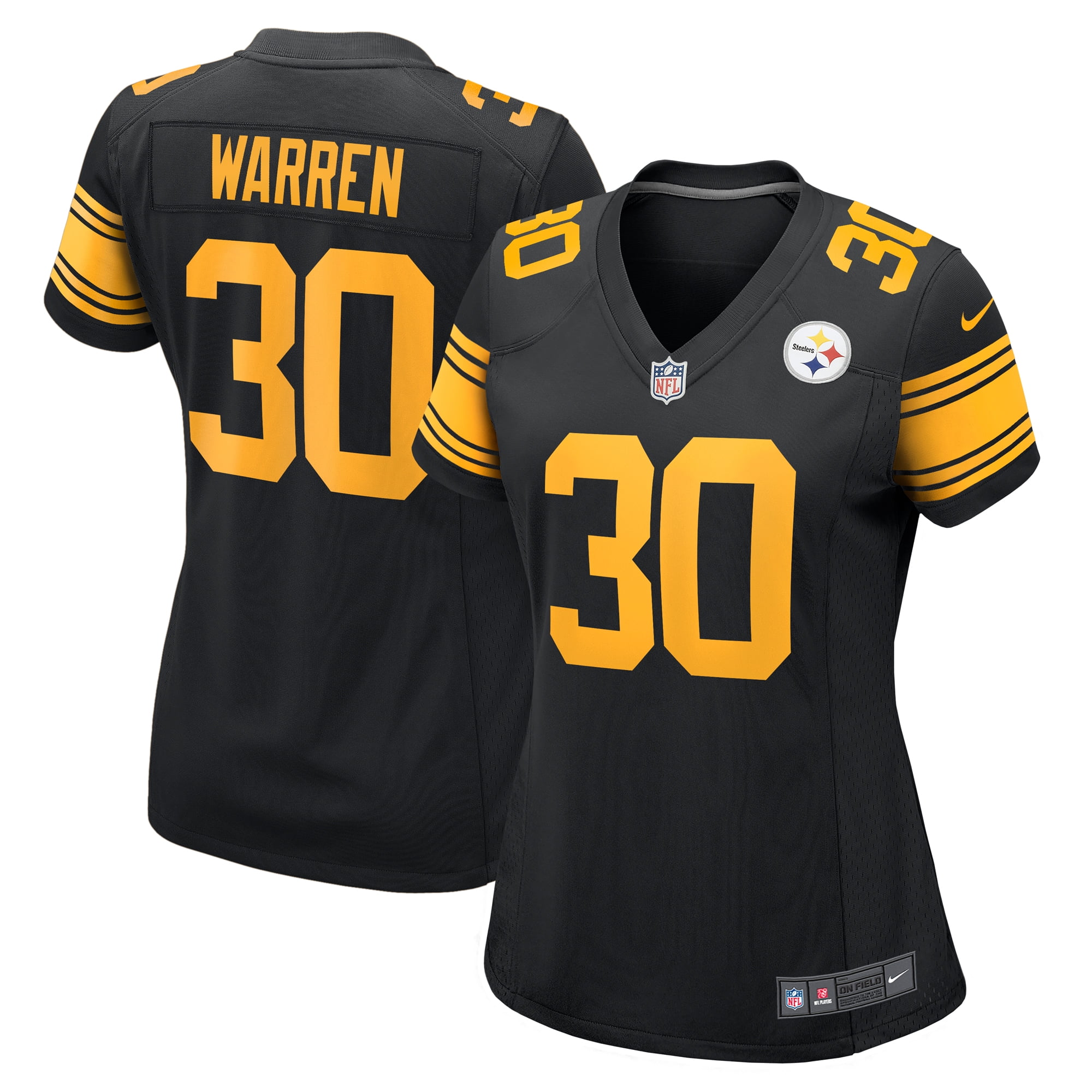 Women s Nike Jaylen Warren Black Pittsburgh Steelers Alternate Game Jersey Walmart