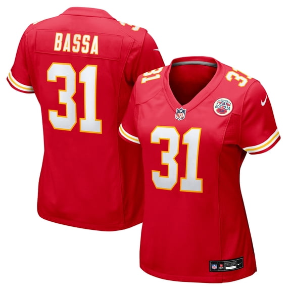 Women's Nike Jeffrey Bassa Red Kansas City Chiefs Team Game Jersey