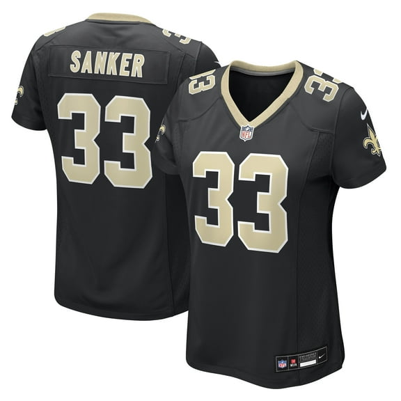 Women's Nike Jonas Sanker  Black New Orleans Saints Team Game Jersey