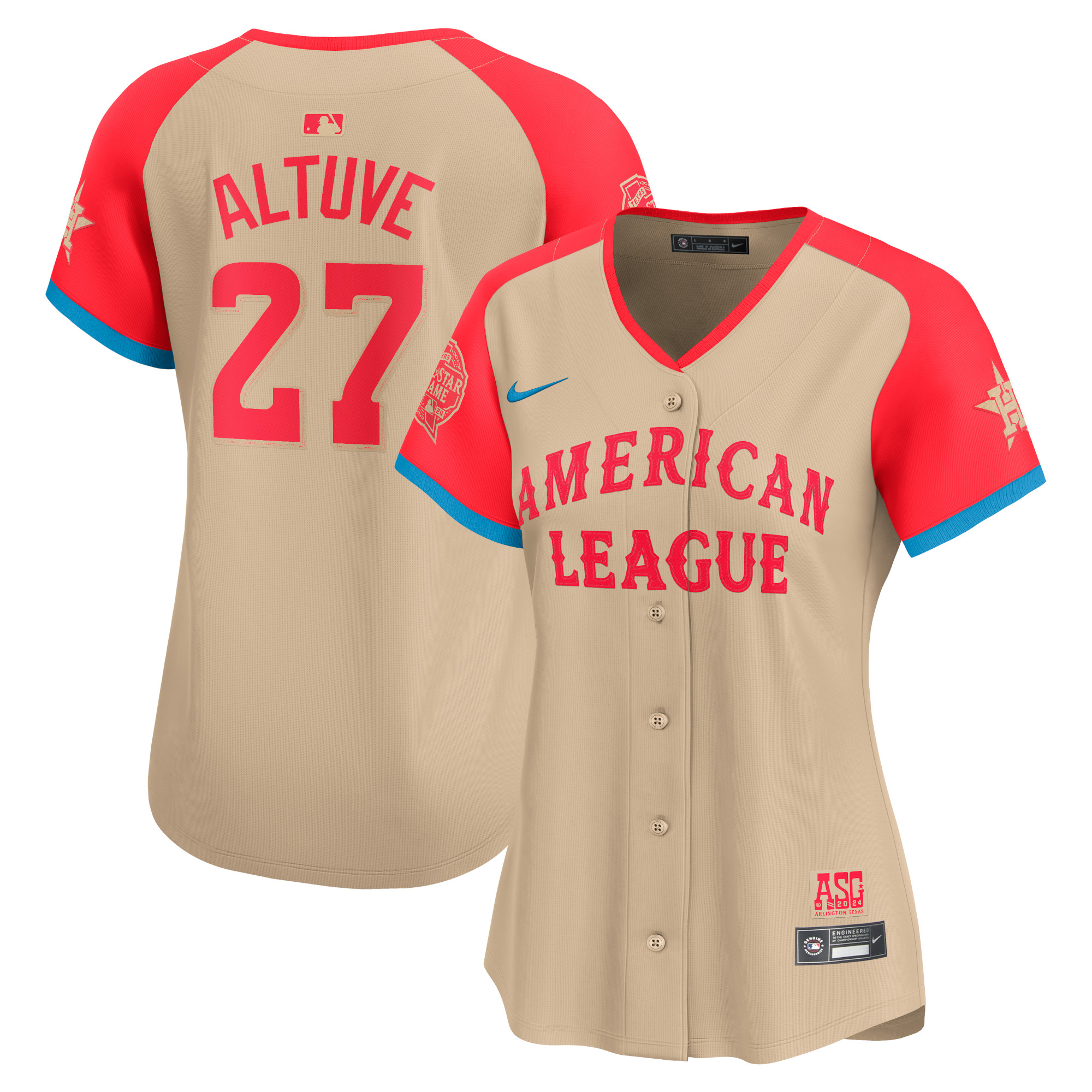 Women's Nike Jose Altuve Cream American League 2024 MLB AllStar Game