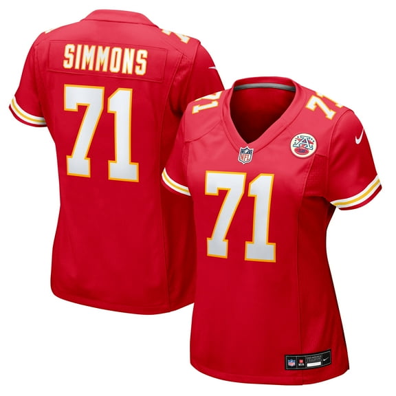 Women's Nike Josh Simmons  Red Kansas City Chiefs Team Game Jersey