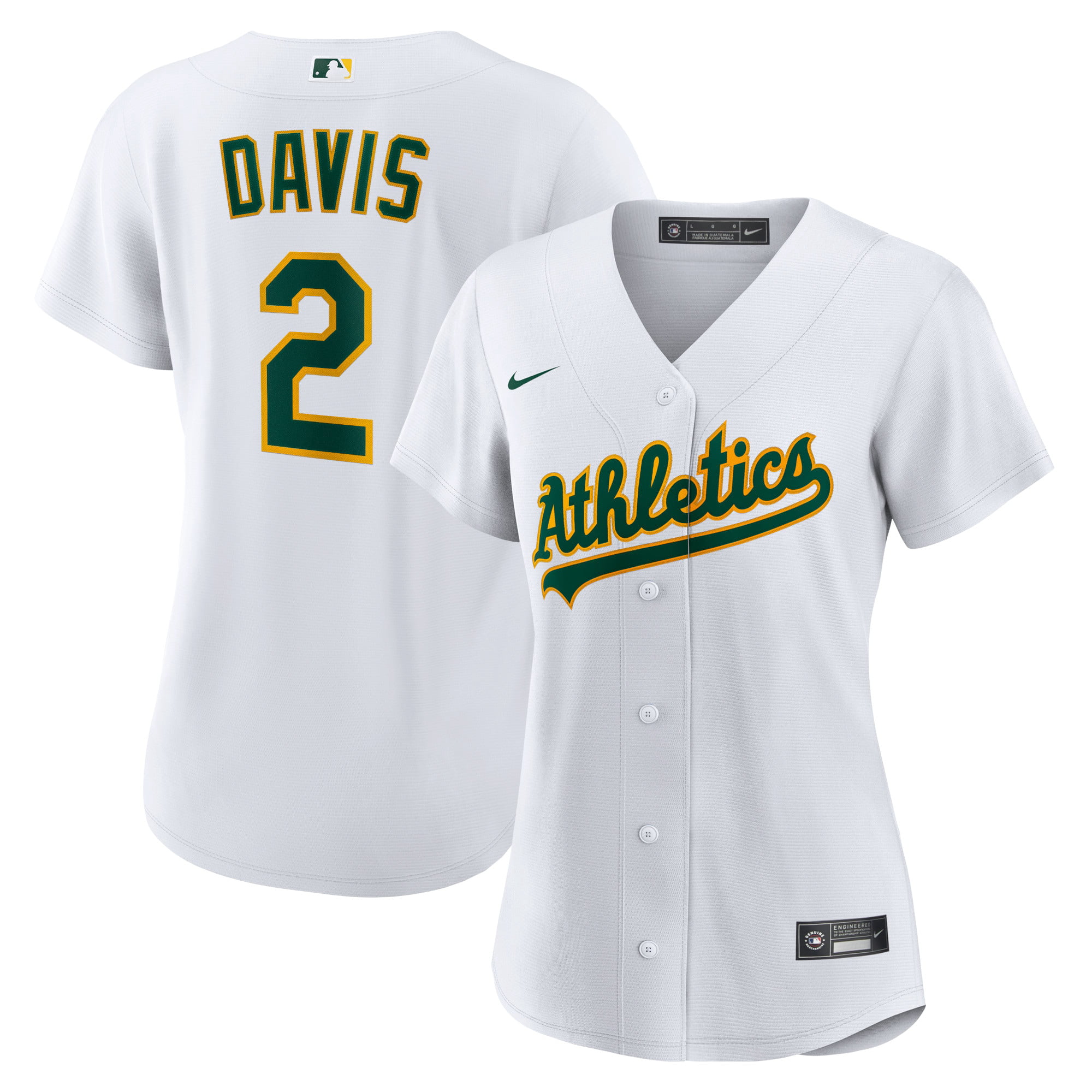 Women's Nike Khris Davis White Oakland Athletics Home Replica Player Jersey  