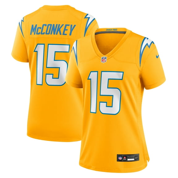 Women's Nike Ladd McConkey Gold Los Angeles Chargers Alternate Charger Power Game Jersey