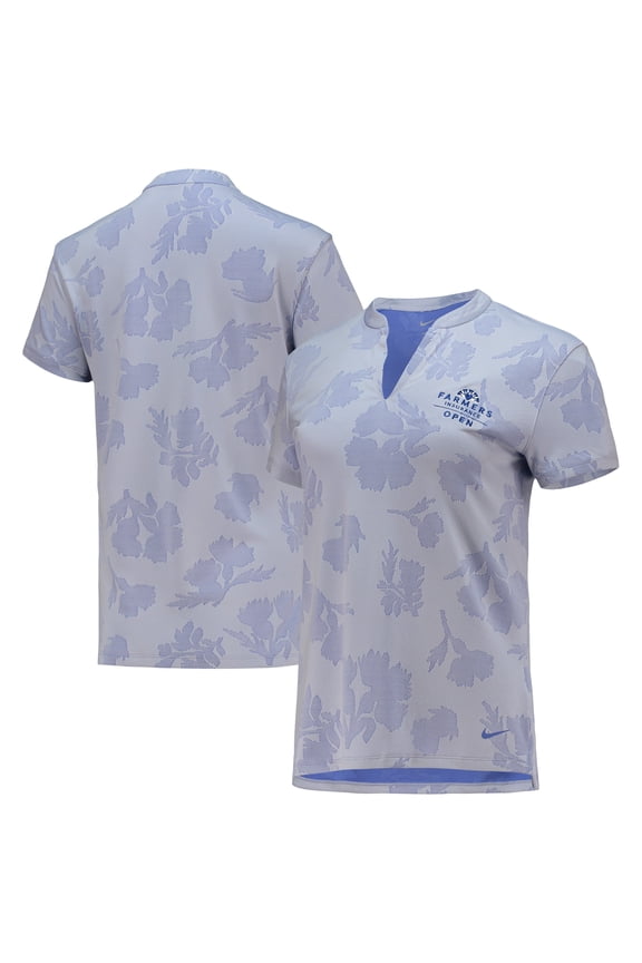 Women's Nike Lavender Farmers Insurance Open Floral Victory Performance V-Neck Polo