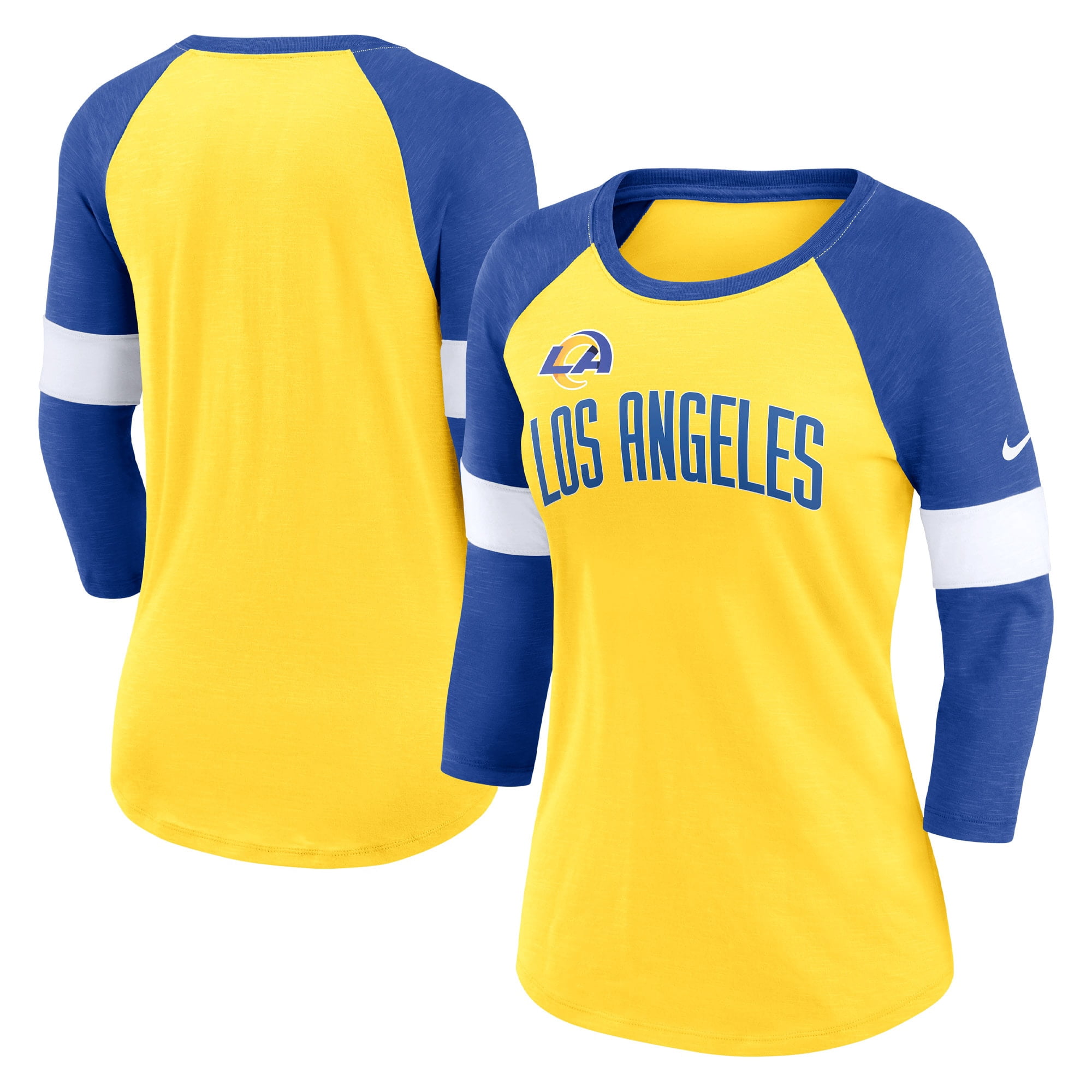 Women's Nike Los Angeles Rams Heather Gold/Heather Royal Football Pride ...