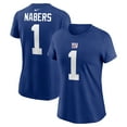 Women's Nike Malik Nabers Royal New York Giants Name & Number TShirt