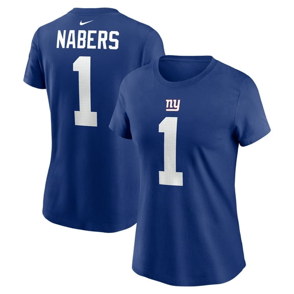 Women's Nike Malik Nabers Royal New York Giants Player Name & Number T-Shirt