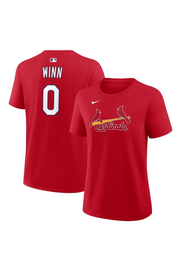 Women's Nike Masyn Winn Red St. Louis Cardinals Name & Number T-Shirt