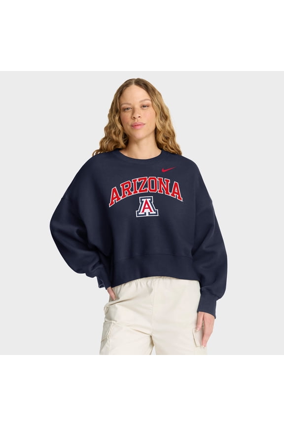 Women's Nike Navy Arizona Wildcats Oversized Phoenix Arch Pullover Sweatshirt