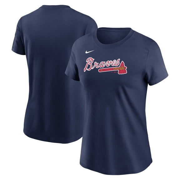Women's Nike Navy Atlanta Braves Wordmark T-Shirt
